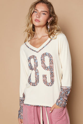 Hot Girl Floral 89 Patch Number Long Sleeve Top