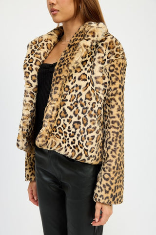 Hot Girl Wild Child Cheetah Print Fuzzy Jacket