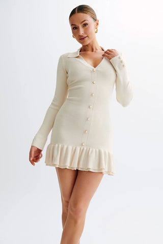 Hot Girl Prep School Buttoned Sweater Mini Dress