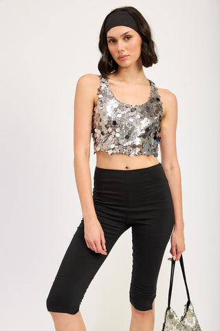 Hot Girl Disco Diva Sequin Racer Back Top