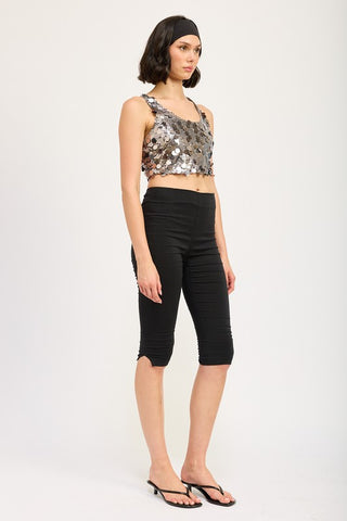 Hot Girl Disco Diva Sequin Racer Back Top