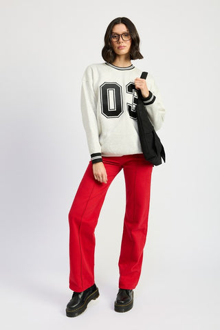 Hot Girl 03 Varsity Pullover Sweater