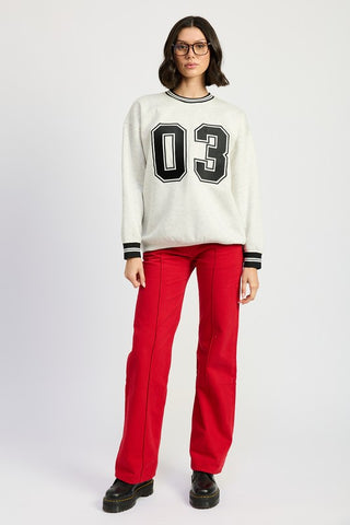 Hot Girl 03 Varsity Pullover Sweater