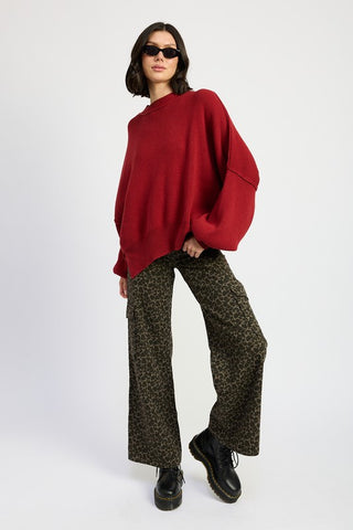 Hot Girl Untamed Leopard Print Wide Leg Cargo Pants