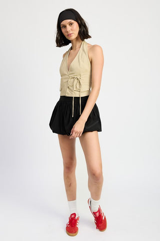 Hot Girl Street Smart Wrapped Halter Neck Top