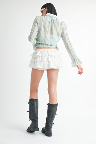 Hot Girl Ginny Gingham Mini Ruffle Skort