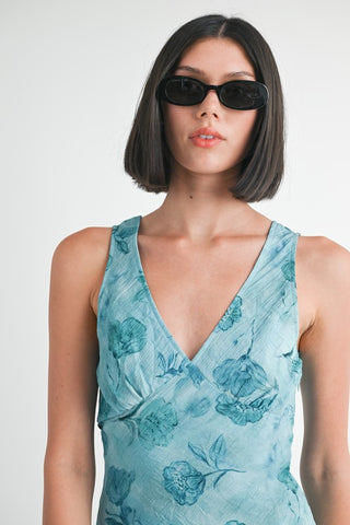 Hot Girl Forget-Me-Not Floral Mini Slip Dress