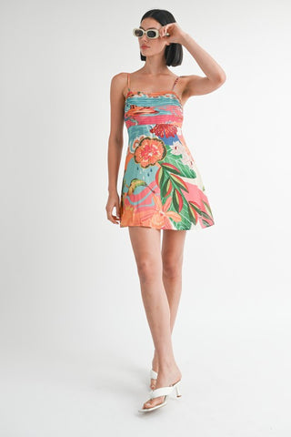 Hot Girl Tropical Resort A Line Mini Dress