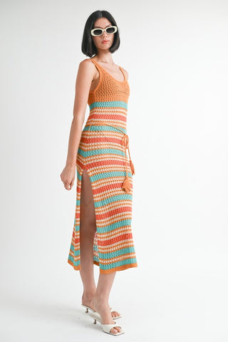 Hot Girl Arizona Tea Scoop Neck Crochet Maxi Dress