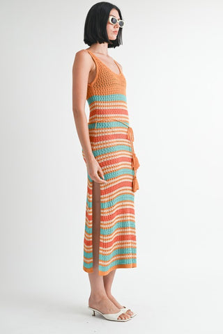 Hot Girl Arizona Tea Scoop Neck Crochet Maxi Dress