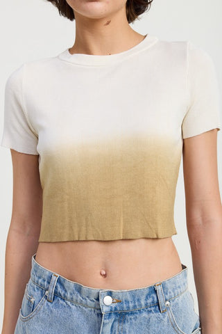 Hot Girl Ombré Crewneck Crop Top