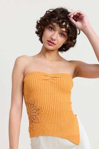 Hot Girl Breezee Ribbed Asymmetrical Tube Top