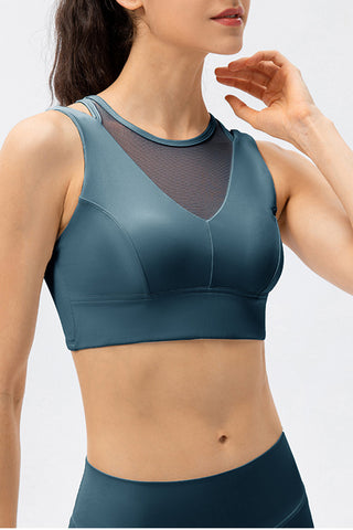 Hot Girl STRETCH Mesh Cutout Active Sports Bra