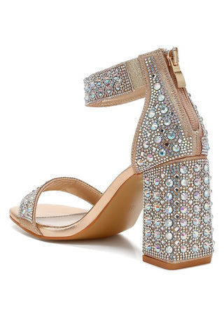 Hot Girl X London Rag Cady Rhinestone Block Sandals