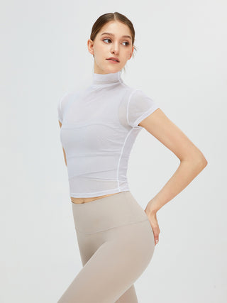 Hot Girl Turtleneck Cap Sleeve Active T-Shirt - Hot Girl Apparel