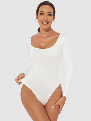 Hot Girl Scoop Neck Long Sleeve Bodysuit