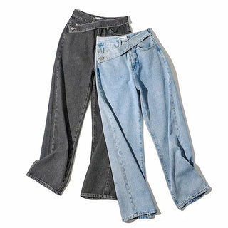 Hot Girl Criss Cross Belt Wide Leg Jeans - Hot Girl Apparel