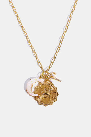 HGA Zodiac Moon Pendant Necklace