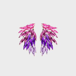 HGA Acrylic Crystal Wing Earrings