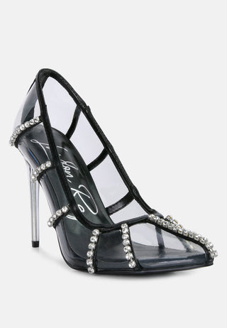 Hot Girl X London Rag Diamante Rhinestone Clear Stiletto Heel Pumps