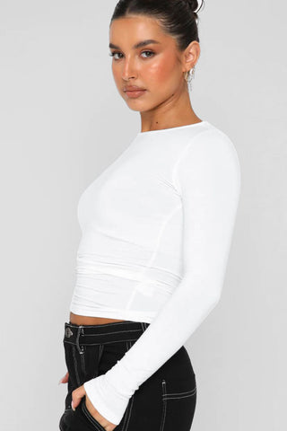 Hot Girl Fitted Long Sleeve Top