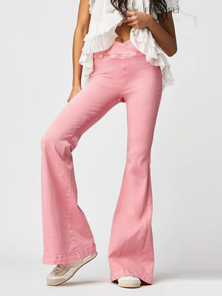 Hot Girl Alex Asymmetrical Waist Flare Jeans