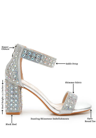 Hot Girl X London Rag Cady Rhinestone Block Sandals