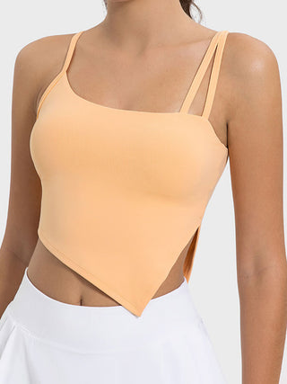 Hot Girl Slit Asymmetrical Neck Active Cami