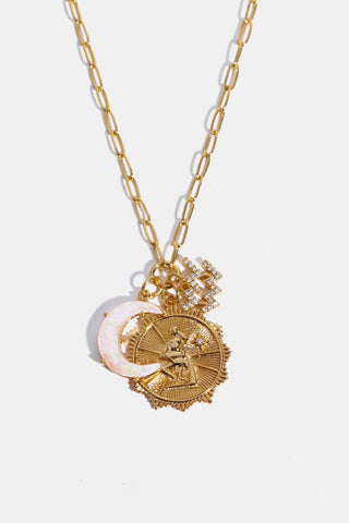 HGA Zodiac Moon Pendant Necklace