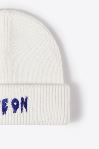 Hot Girl COME ON Embroidered Knit Beanie