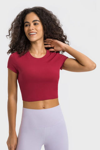 Hot Girl STRETCH Short Sleeve Cropped Active Tee - Hot Girl Apparel