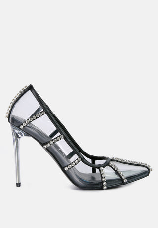 Hot Girl X London Rag Diamante Rhinestone Clear Stiletto Heel Pumps