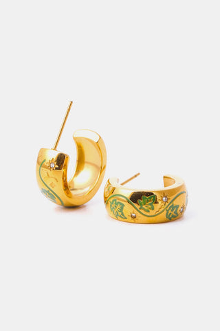 Hot Girl 18K Gold Plated Floral C- Hoop Earrings - Hot Girl Apparel