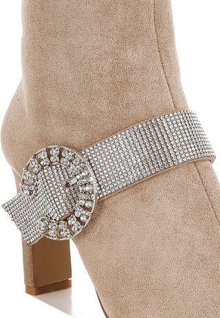 Hot Girl X London Rag Asagao Diamante Rhinestone Heeled Ankle Boots