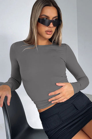 Hot Girl Fitted Long Sleeve Top