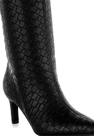 Hot Girl X London Rag Mentha Woven Faux Leather Boots