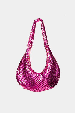 Hot Girl Fame Sequin Disco Shoulder Handbag In Hot Pink