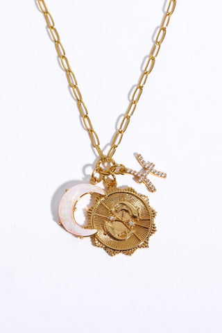 HGA Zodiac Moon Pendant Necklace