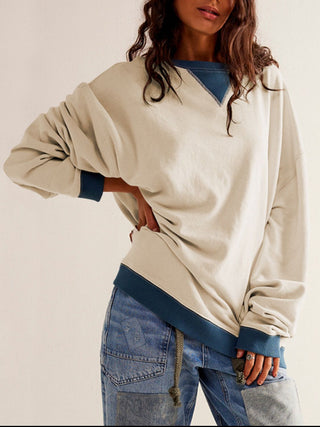 Hot Girl Contrast Trim Sweatshirt