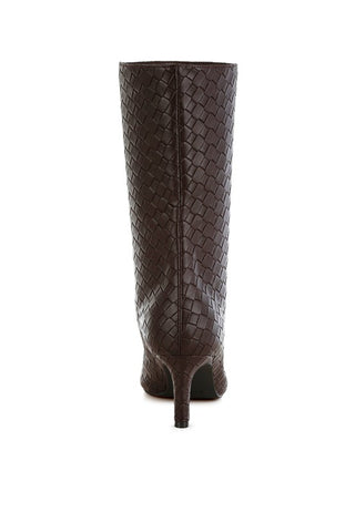 Hot Girl X London Rag Mentha Woven Faux Leather Boots