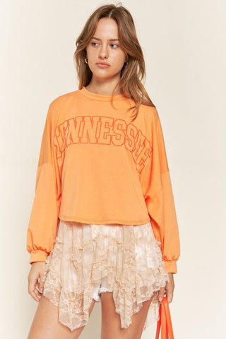 Hot Girl Hometown Terry Batwing Long Sleeve Top