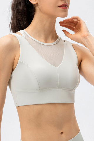 Hot Girl STRETCH Mesh Cutout Active Sports Bra