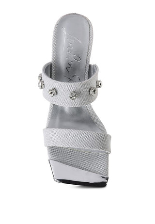 Hot Girl X London Rag EDM Queen Diamante Embellished Heeled Sandals