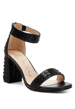 Hot Girl X London Rag Cady Rhinestone Block Sandals