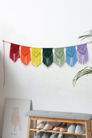 HGA Rainbow Pride Fringe Macrame Banner - Hot Girl Apparel