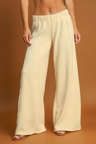 Hot Girl X Umgee Elastic Waist Wide Leg Pants In Butter