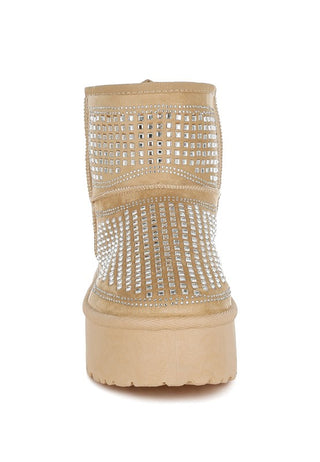 Hot Girl X London Rag Xoras Chunky Rhinestone Ankle Boots