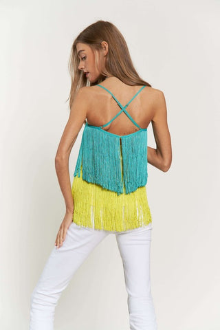 Hot Girl So Fetch Fringe Layered Cami Top