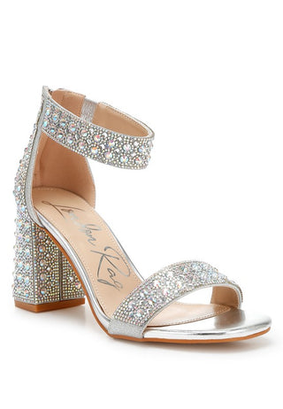 Hot Girl X London Rag Cady Rhinestone Block Sandals