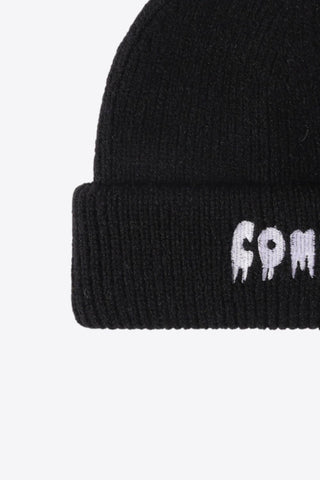 Hot Girl COME ON Embroidered Knit Beanie